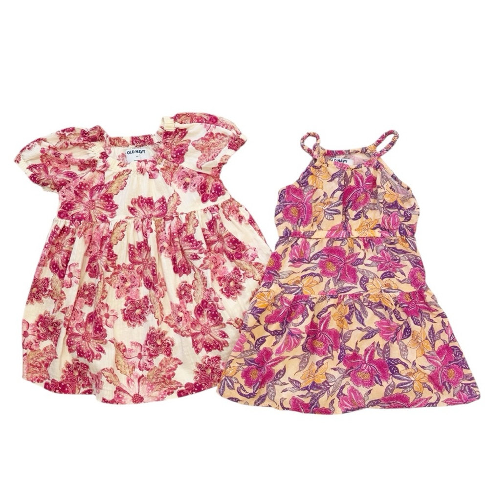 Old Navy 2 pack Kids Dresses in Pink and Purple Floral